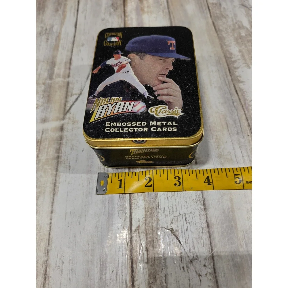 Nolan Ryan Classic Embossed Metal Collector Cards 5‎ Card Set w Tin Cooperstown